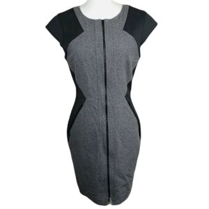 Susana Monaco Colorblock Zip Front Dress Gray